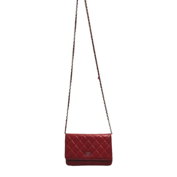 Chanel Matelasse Chain Shoulder Red Wallet Shoulder Bag - Picture 2 of 3